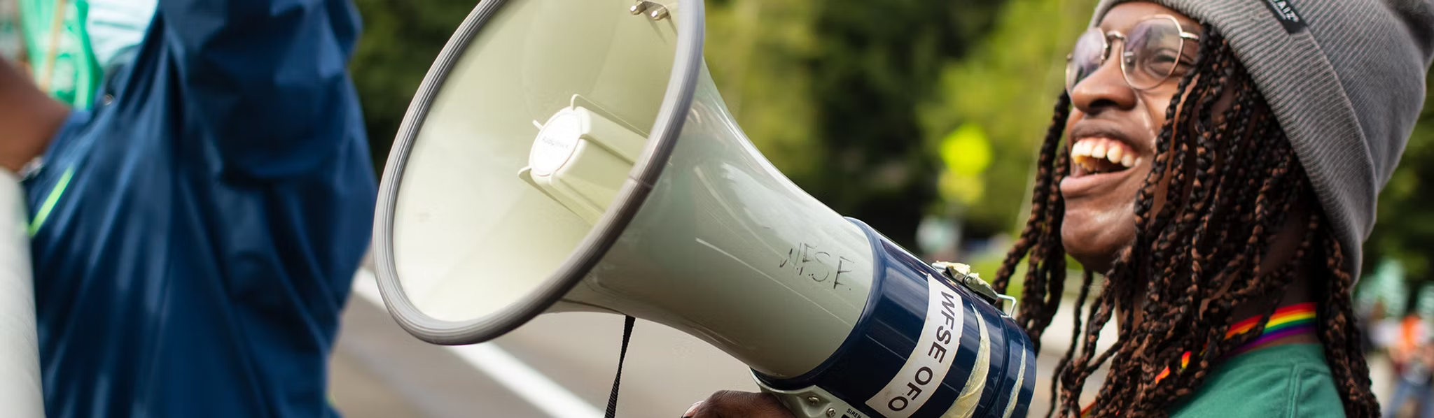 Union members at a rally