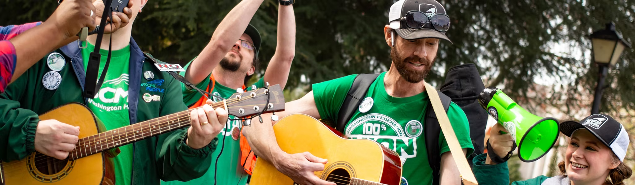 Union members at a rally