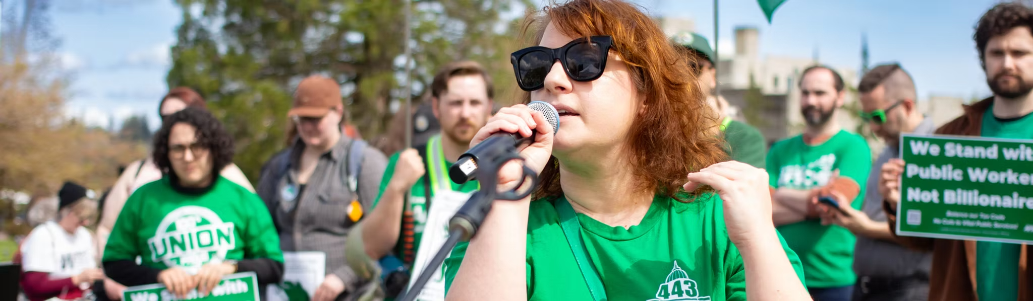 Union members at a rally