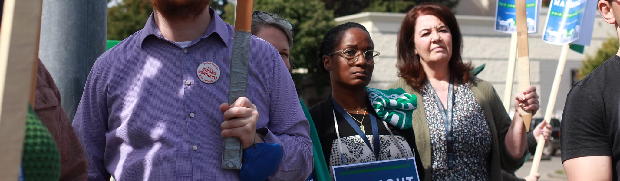 Union members at a rally