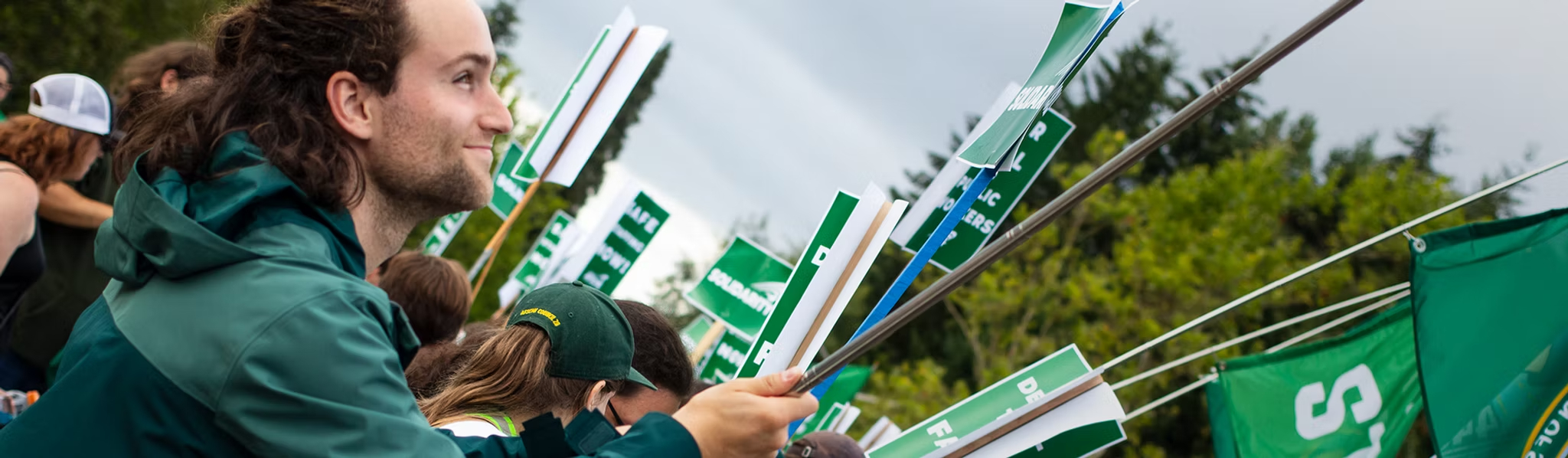 Union members at a rally