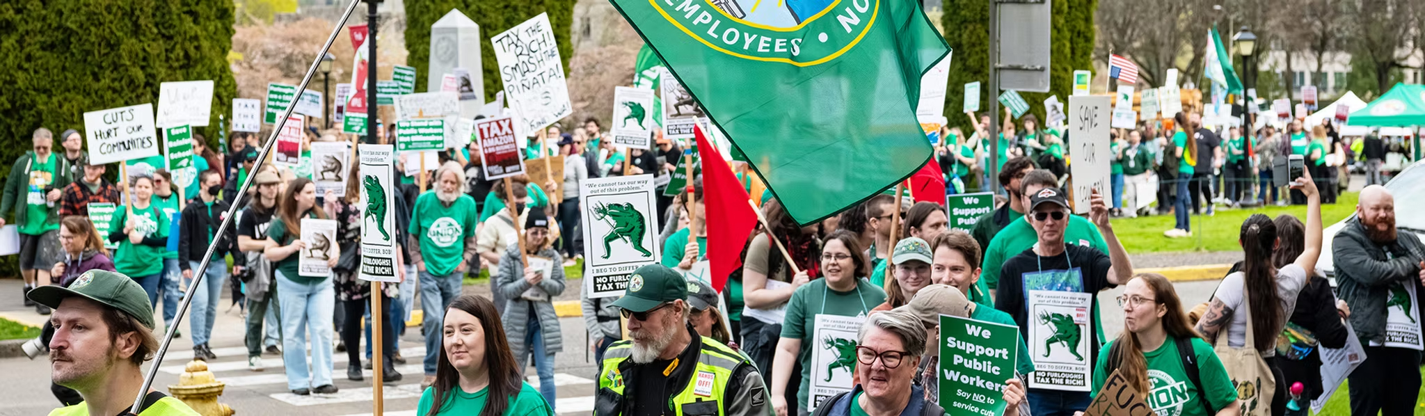 Union members at a rally
