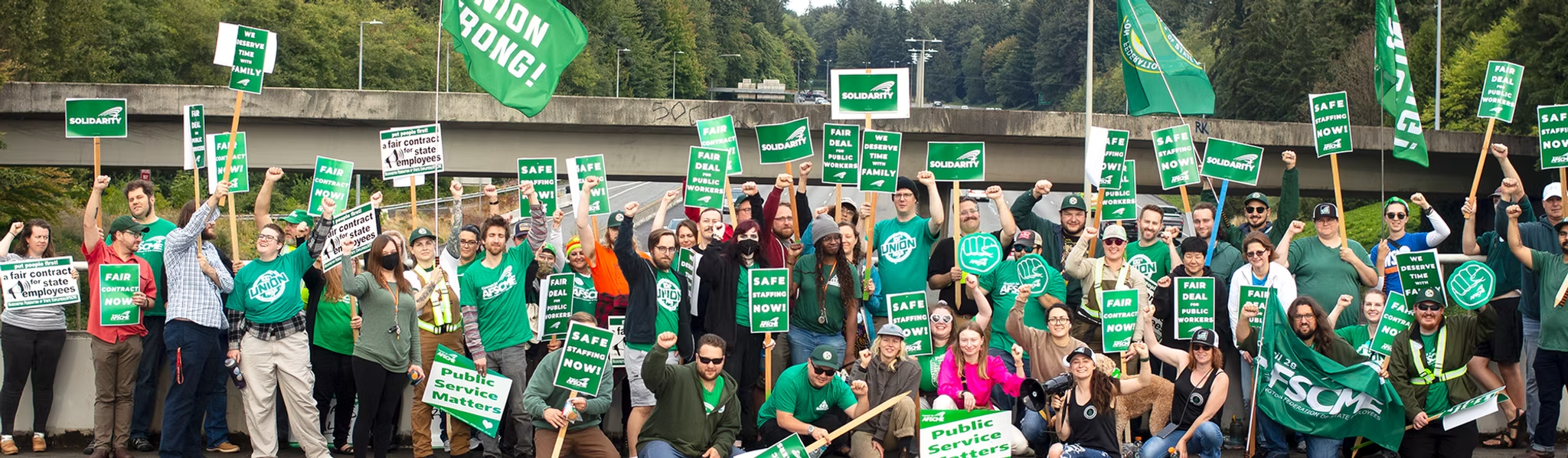 Union members at a rally