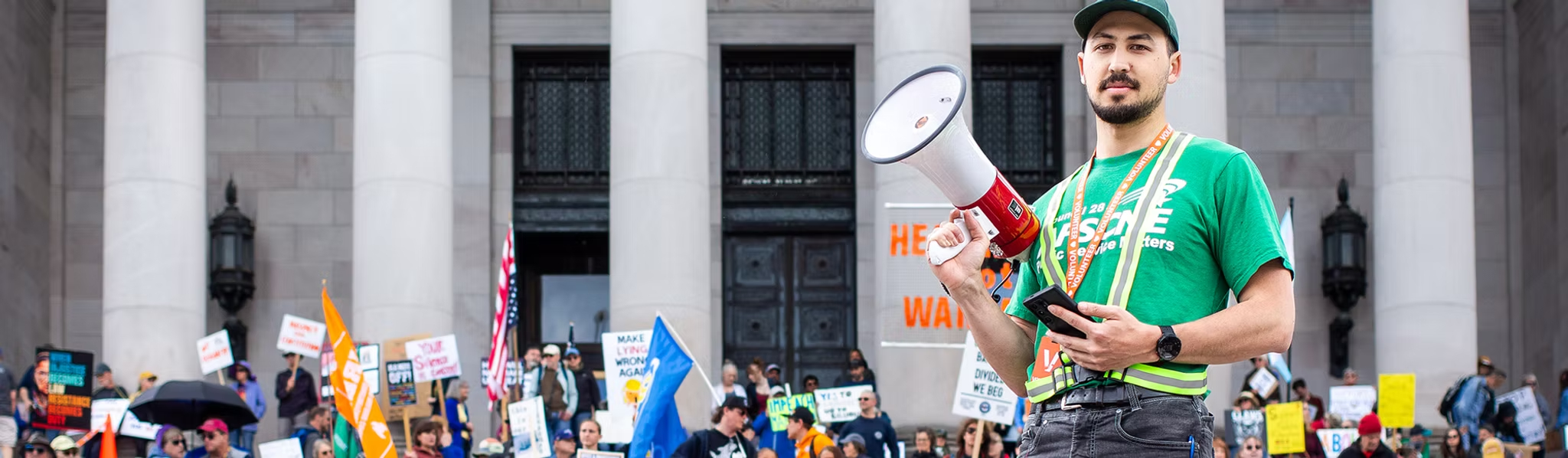 Union members at a rally