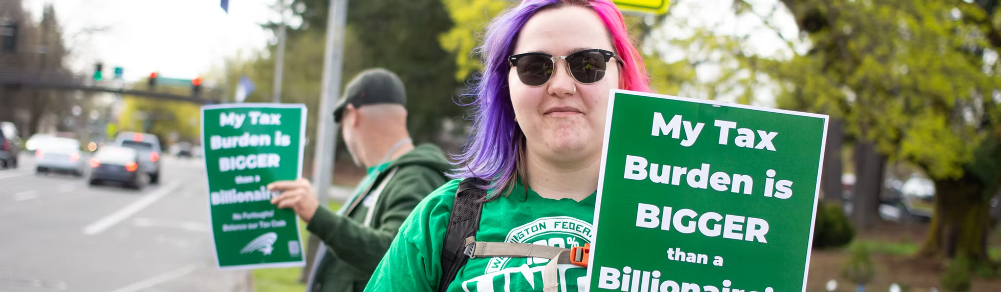 Union members at a rally