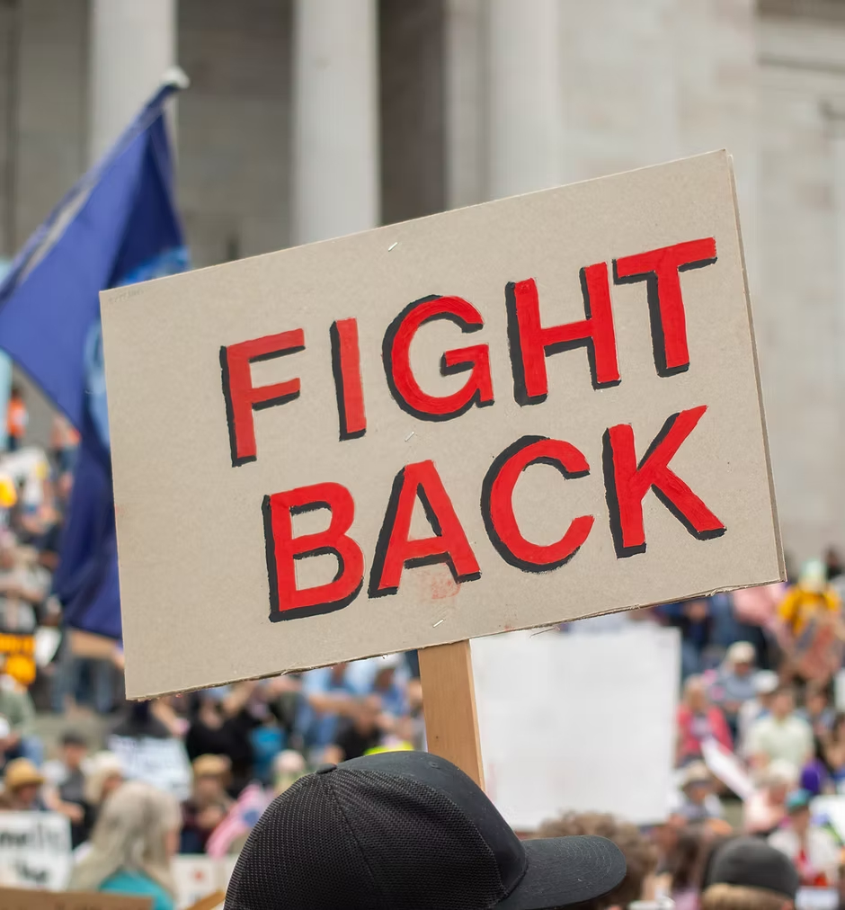 Union members at a rally